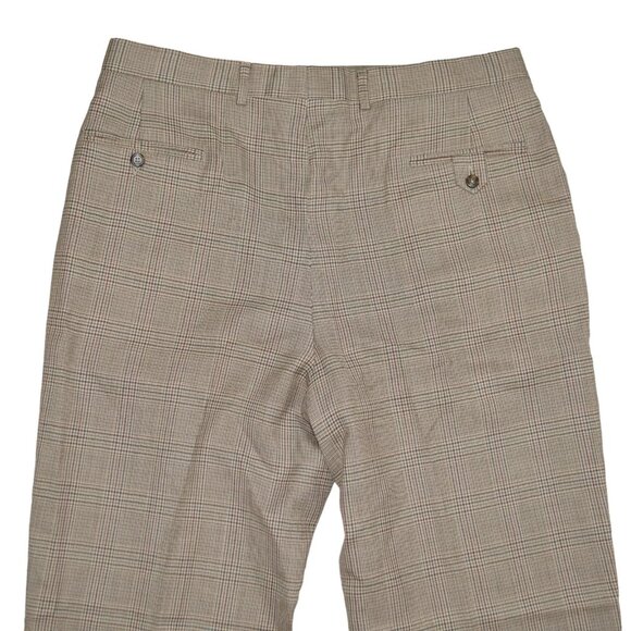 Tommy Hilfiger Pleated Khaki Plaid Pants Men's Size 36X29 Work Church Wool EUC - Picture 4 of 6